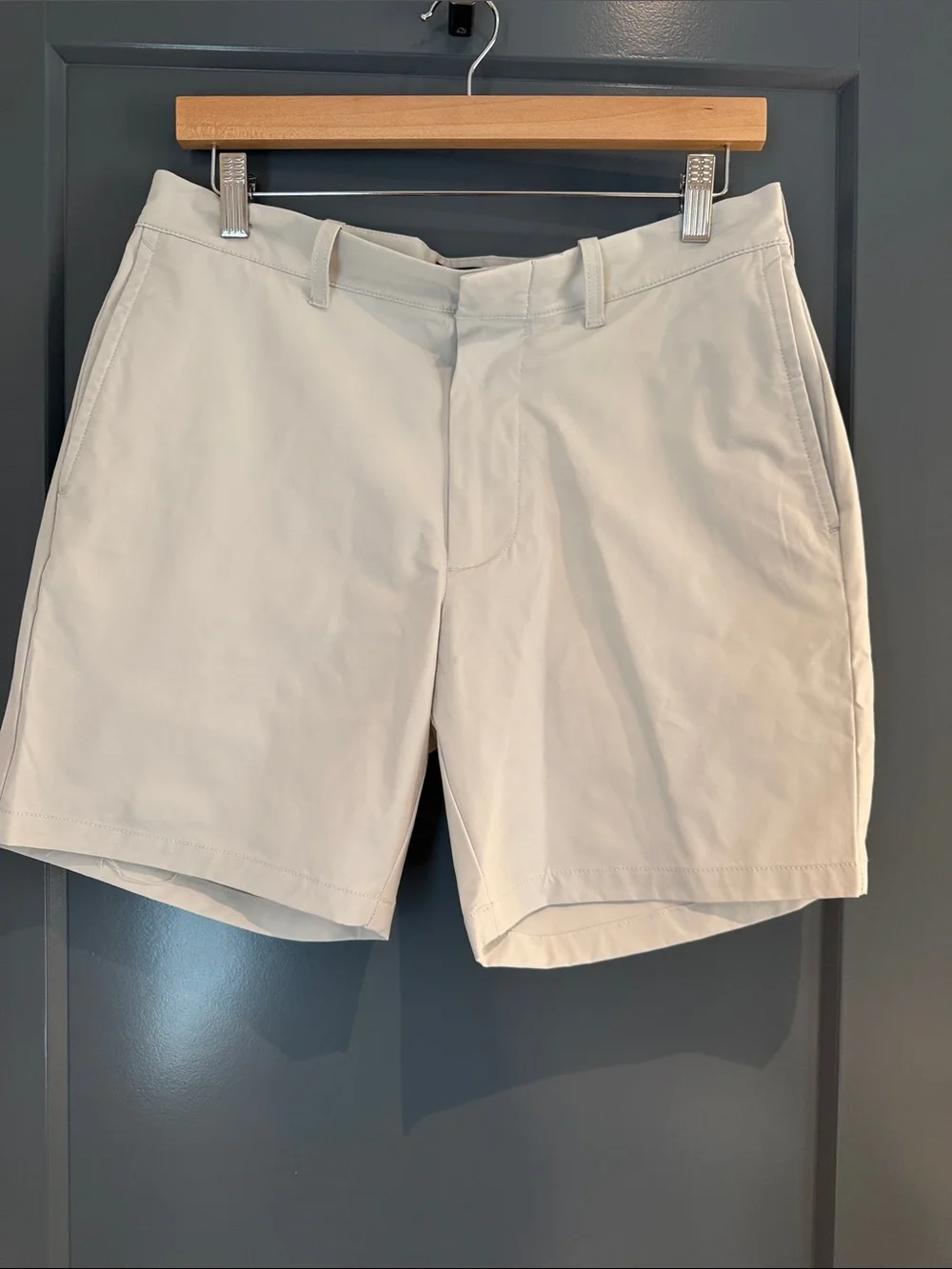 J. Crew Men's Light Stone Flat Front Shorts Tech material